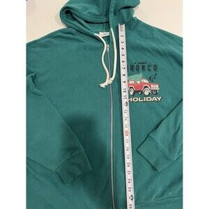 Ford Bronco Graphic Print Fleece Full Zip Hoodie Green Men's XXL